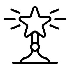 Star cup icon. Outline star cup vector icon for web design isolated on white background