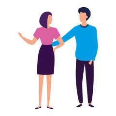 business couple elegant avatar character