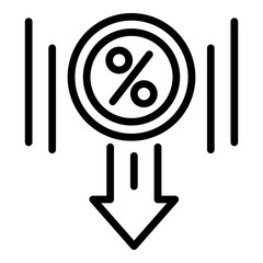 Money loan percent icon. Outline money loan percent vector icon for web design isolated on white background