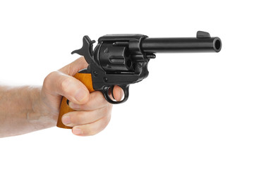 Hand with revolver gun