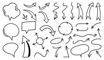 Hand drawn arrow mark icons vector