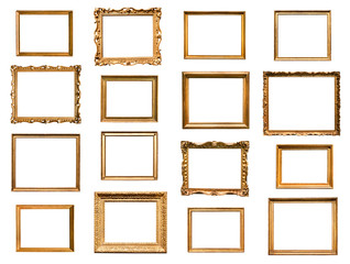 set of various horizontal baroque painting frames