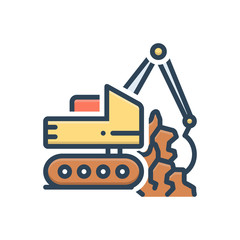 Color illustration icon for geotechnics