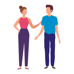 business couple elegant avatar character