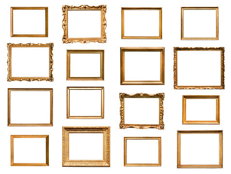 set of various horizontal baroque painting frames