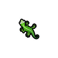 Naklejka premium Lizard Isolated Realistic Vector Icon. Green Anole, Iguana Illustration Icon
