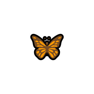 Butterfly Isolated Realistic Vector Illustration  Icon