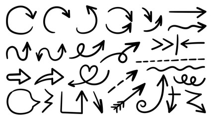 Hand drawn arrow mark icons vector