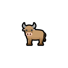 Ox Isolated Realistic Vector Icon. Bull, Bullock, Oxen, Steer Illustration, Icon