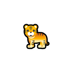 Tiger Isolated Realistic Vector Icon. Bengal Tiger Illustration Emoji, Emoticon, Icon