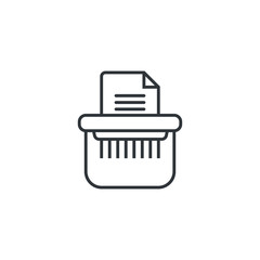 Paper shredder icon design isolated on white background. Vector illustration