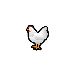 Chicken Isolated Realistic Vector Icon. Hen Cartoon Illustration  Icon