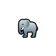 Elephant Isolated Realistic Vector Icon. Elephant Cartoon Illustration Emoji, Emoticon, Icon