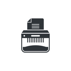 Paper shredder icon design isolated on white background. Vector illustration