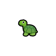 Turtle Isolated Realistic Vector Icon. Tortoise Cartoon Illustration Sticker, Icon