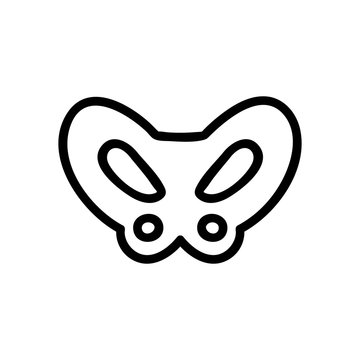 pelvic bone icon vector. Thin line sign. Isolated contour symbol illustration