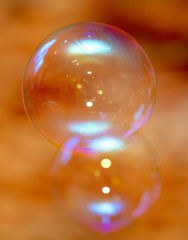 Beautiful soap bubbles fly