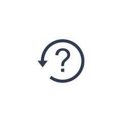 Repeating, frequently asked question. Vector icon on a white background.