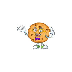 The Geek character of chocolate chips cookies mascot design