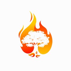 Tree logo that formed fire