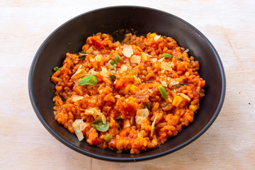 Italian risotto with tomatoes -