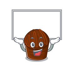 A chocolate candy mascot picture raised up board