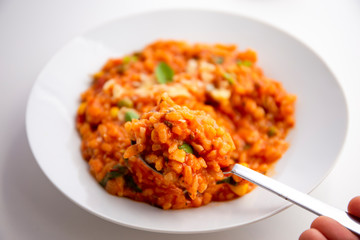 Italian risotto with tomatoes