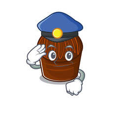 A manly chocolate candy Cartoon concept working as a Police officer