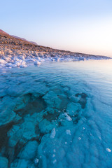 Dead Sea landscape. Jordan sunset