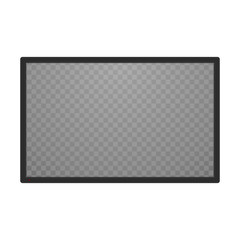 Empty tv frame with reflection and transparency screen isolated. Blank screen lcd, plasma, panel or TV for your design. Vector illustration in realistic style. EPS 10.
