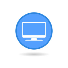 Vector computer monitor icon design. Flat PC screen symbol