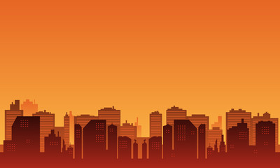 Obraz na płótnie Canvas Panorama of the city with buildings skycraper.