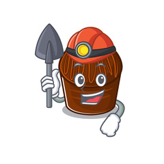 Cool clever Miner chocolate candy cartoon character design
