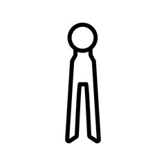 clothes pin icon vector. Thin line sign. Isolated contour symbol illustration
