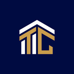 Initial Letters TC House Logo Design