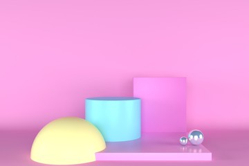 3d render, abstract geometric background, minimalistic primitive shapes, modern mock up, blank template, empty showcase, shop display