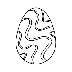 cute egg easter decorated waves lines