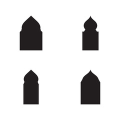 set of door mosque icon design template vector