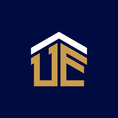 Initial Letters UE House Logo Design