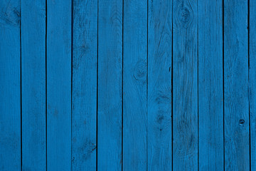 blue fence painted wooden plank panel background