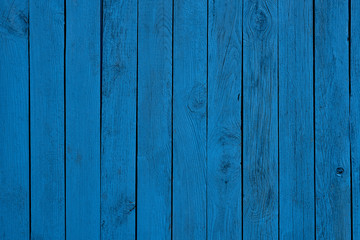 blue fence painted wooden plank panel background