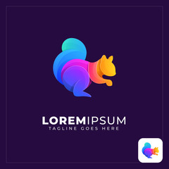 Colorful rabbit logo illustration
