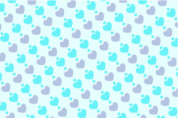 seamless background with Blue hearts Pattern