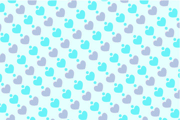 seamless background with Blue hearts Pattern