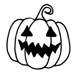 Halloween Pumpkin Doodle, a hand drawn vector illustration of a Halloween pumpkin.
