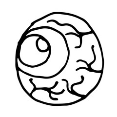 Cartoon doodle eye on a white background vector illustration