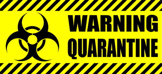 yellow biohazard sign and quarantine zones on transparent background