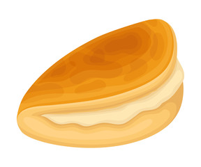 Tasty Wheat Pastry with Sweet Filling Vector Food Element