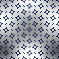 Knitted vector abstract seamless pattern