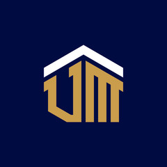 Initial Letters VM House Logo Design